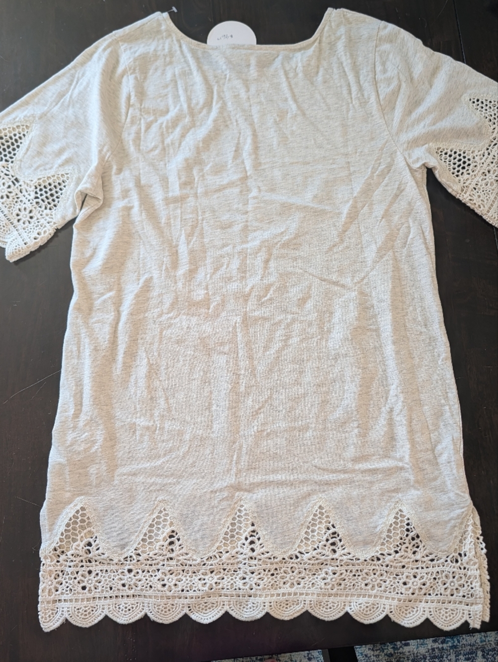 Umgee Cream Women's L Crochet Midi Dress Boho Casual Comfort Minimal Simple
